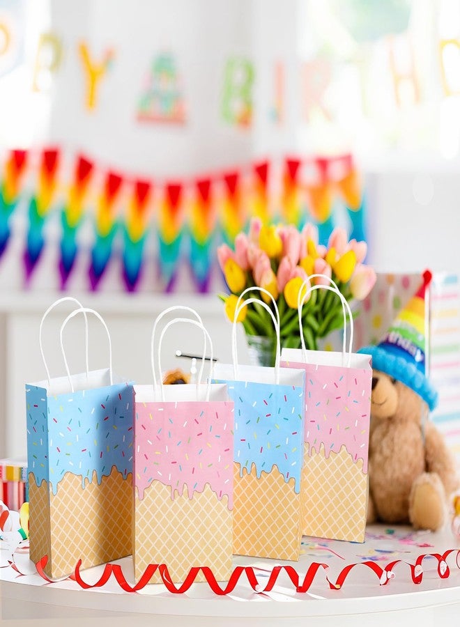 ReliThick 30 Pcs Ice Cream Gift Bags with Handles Ice Cream Paper Goodie Bags Summer Party Favors for Birthday Baby Shower Party Decor Supplies - Image 4